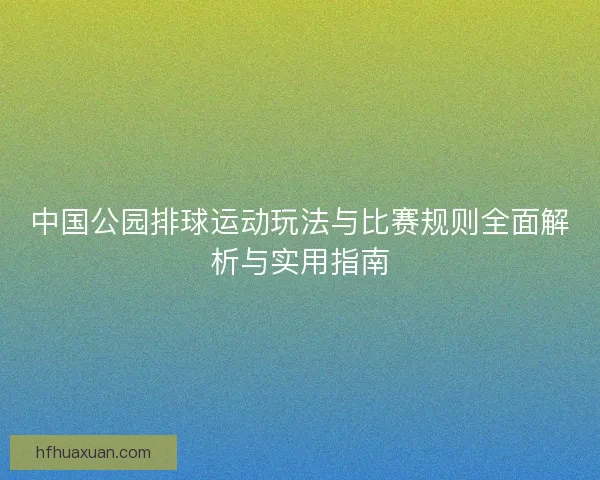 中国公园排球运动玩法与比赛规则全面解析与实用指南