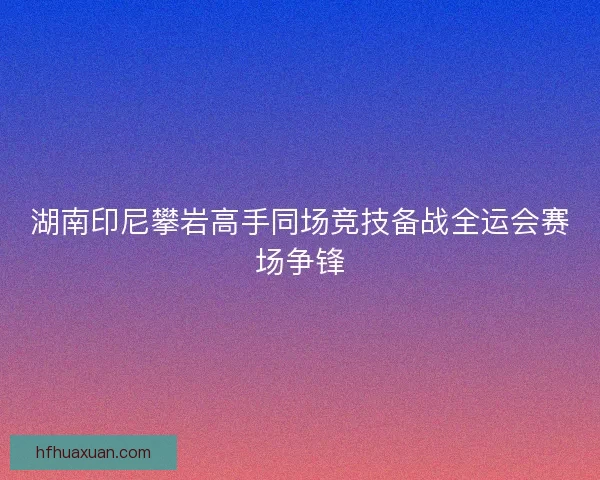 湖南印尼攀岩高手同场竞技备战全运会赛场争锋