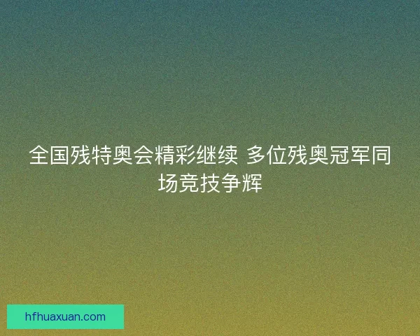全国残特奥会精彩继续 多位残奥冠军同场竞技争辉