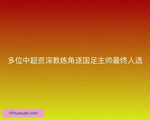 多位中超资深教练角逐国足主帅最终人选